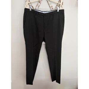 Incotex Pants Mens 38x34 Black Super 100s Slowear Flat Front Trousers